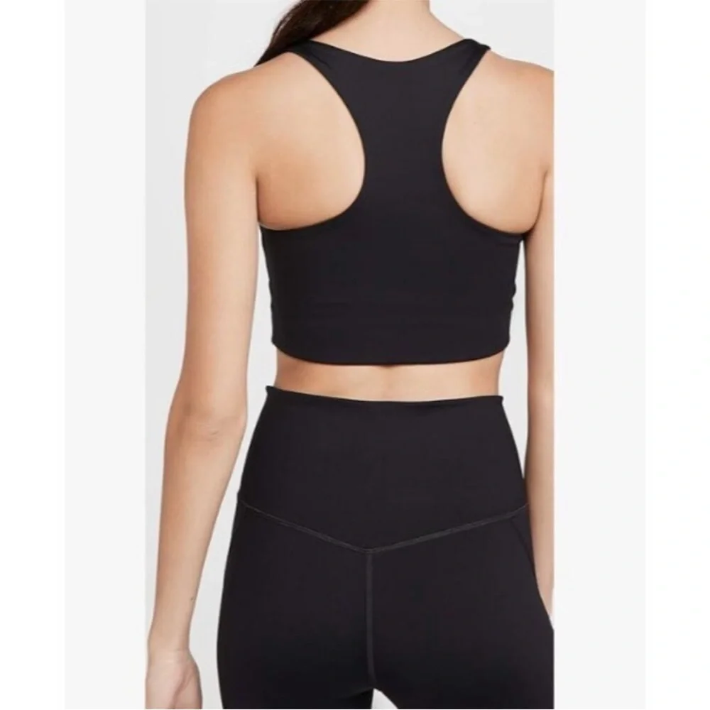 Girlfriend Collective Paloma Longline Racerback Sports Bra‎ Black